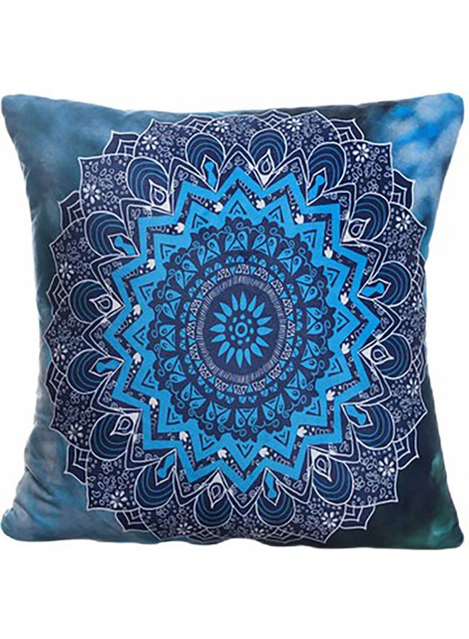 Godaveri Blury Velvet Decorative Cushion Blue/White 45x45cm