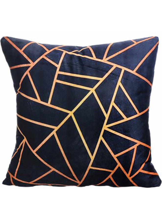 غطاء وسادة ديكور مخملي أوتري أسود/ أصفر 45x45سم