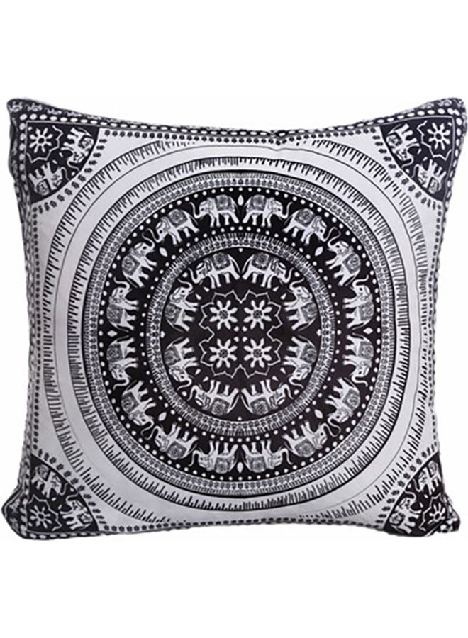Baby Elephant Velvet Decorative Cushion Black/White 45x45cm