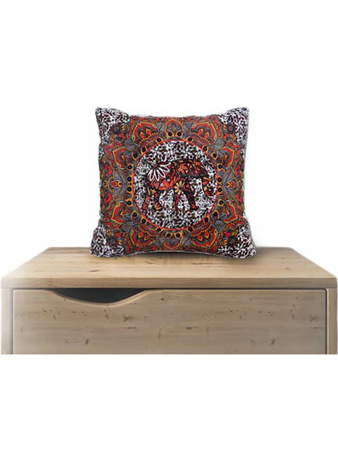 Mandala Elephant Velvet Decorative Cushion Multicolor 45x45cm