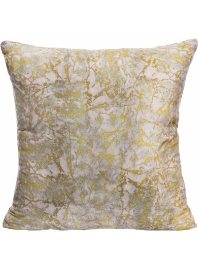 وسادة للزينة مخملية مرون أصفر/ابيض 45x45سم