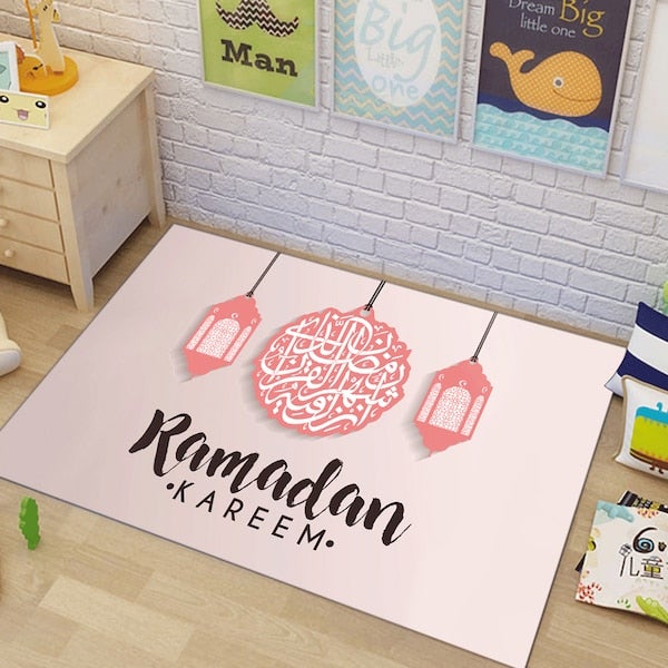 Classic Style Letters Pattern Rectangle Soft Rug Pink 60x90cm - Image 5