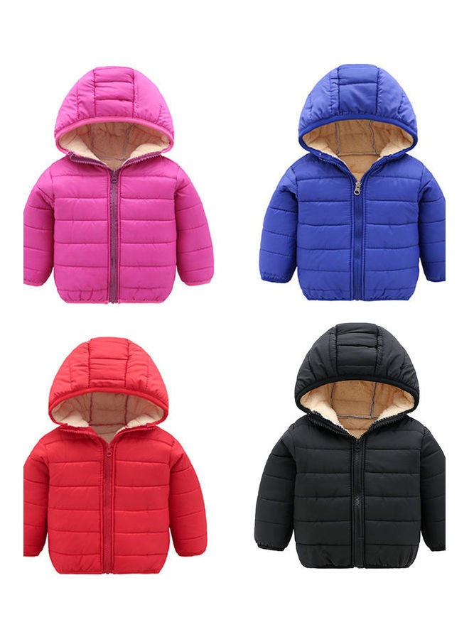 Long Sleeve Thicken Cotton Padded Outerwear Jacket blue - Image 2
