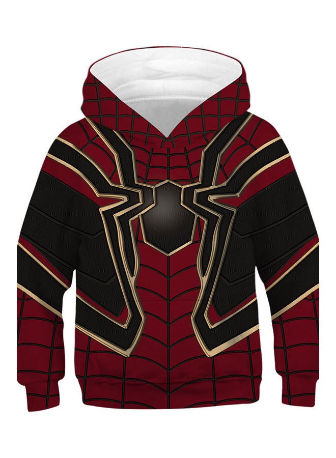 سويت شيرت بغطاء للرأس وأكمام طويلة بطبعة رقمية لرسومات كرتونية ثلاثية الأبعاد متعدد الألوان - Image 1