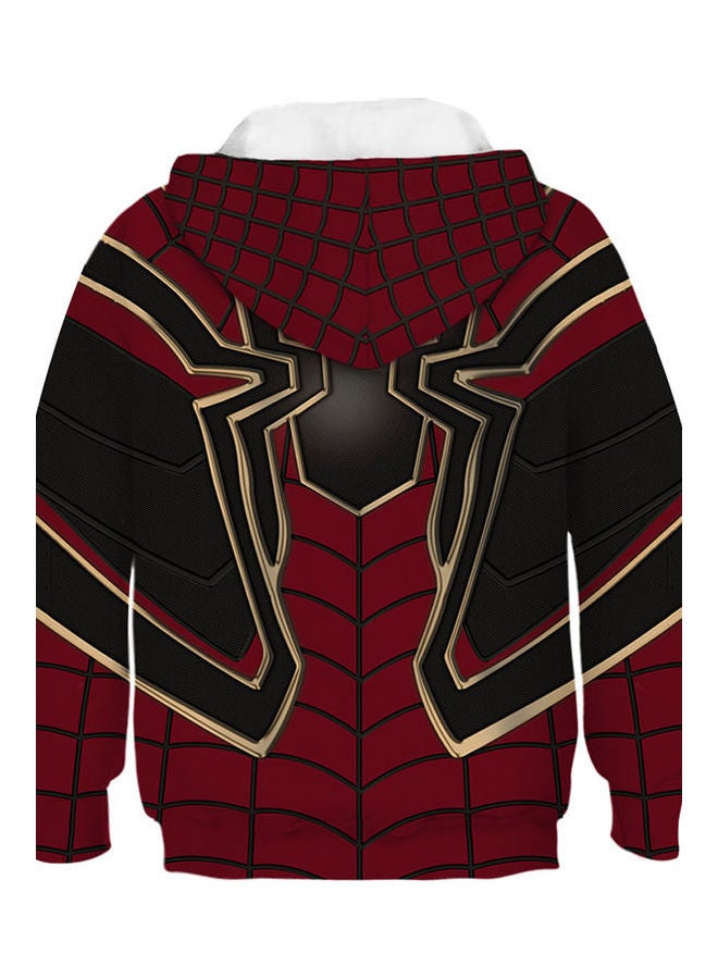 سويت شيرت بغطاء للرأس وأكمام طويلة بطبعة رقمية لرسومات كرتونية ثلاثية الأبعاد متعدد الألوان - Image 2