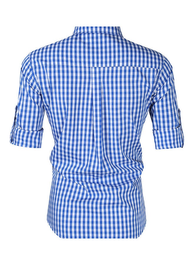 Checked Pattern Shirt Blue/White - Image 2