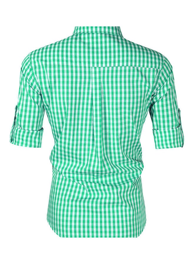 Checked Pattern Shirt Green/White - Image 2