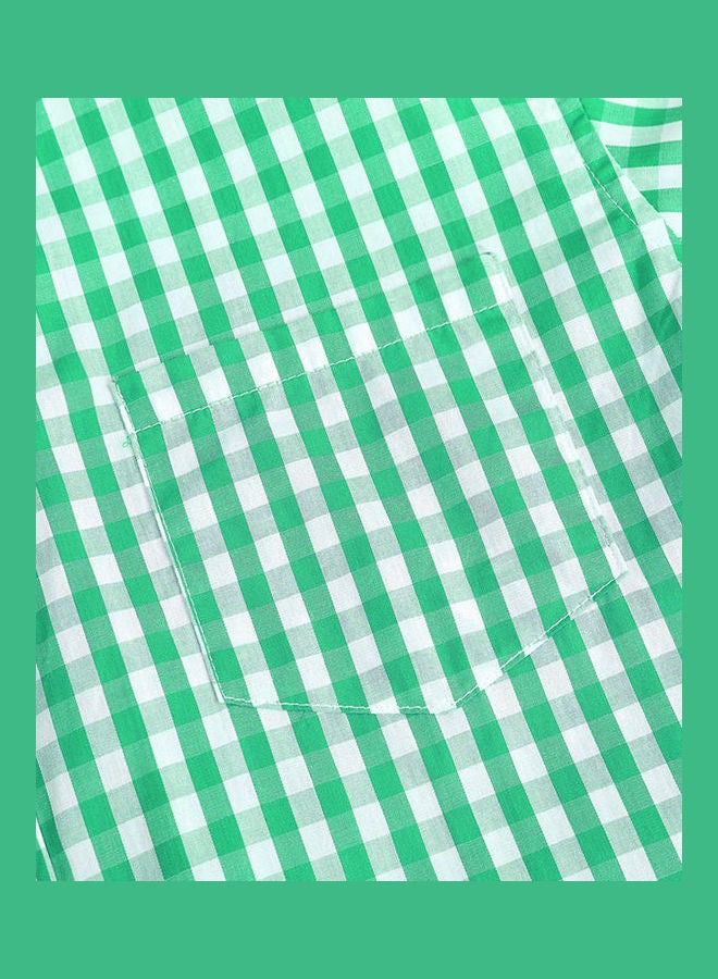 Checked Pattern Shirt Green/White - Image 5