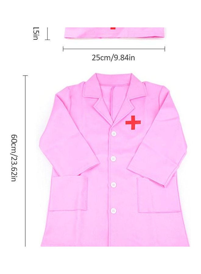 Doctor Role Play Costume Dress-Up Pink - Image 1