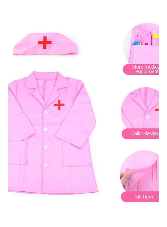 Doctor Role Play Costume Dress-Up Pink - Image 2