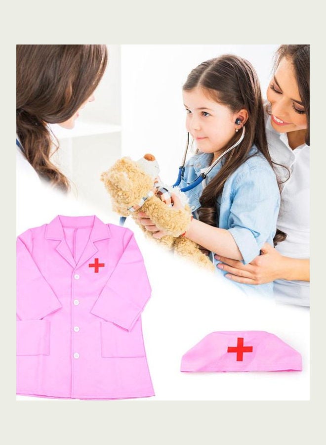 Doctor Role Play Costume Dress-Up Pink - Image 3