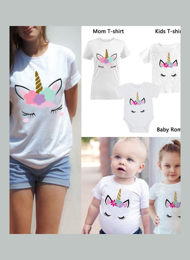 Short-Sleeve Baby Romper White - Image 2
