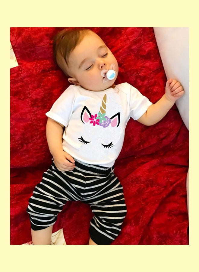 Short-Sleeve Baby Romper White - Image 5