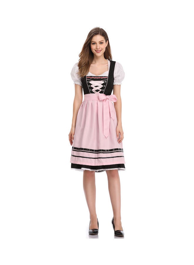 Three Piece Pleated Dress Black/Pink - Image 1