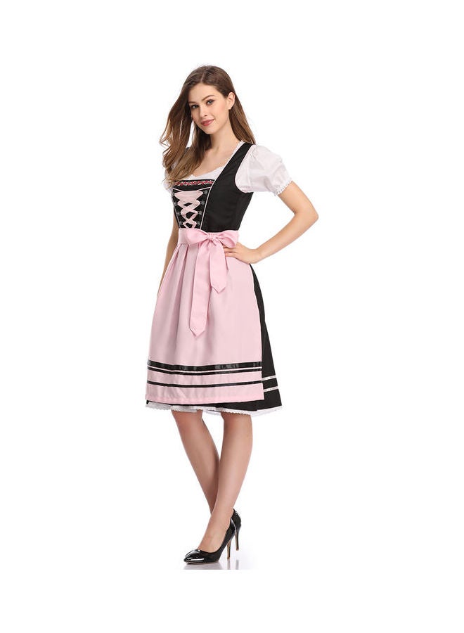 Three Piece Pleated Dress Black/Pink - Image 3