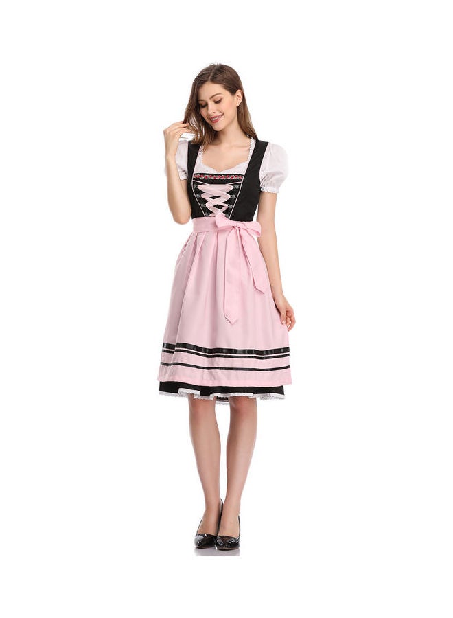 Three Piece Pleated Dress Black/Pink - Image 4