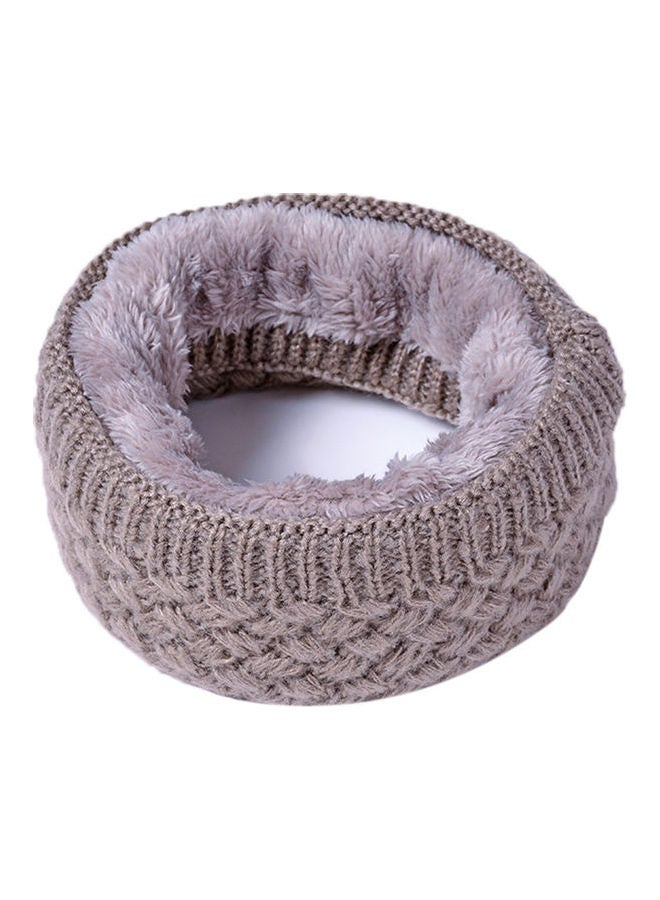 Knittrd Collar Warm Neck Scarf Brown - Image 1