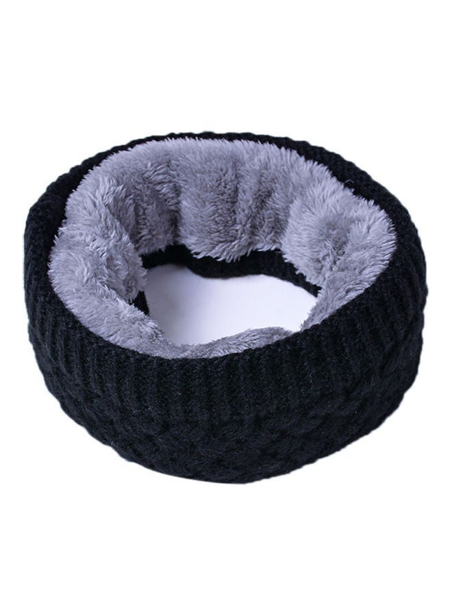 Knitted Collar Warm Neck Scarf Black - Image 1
