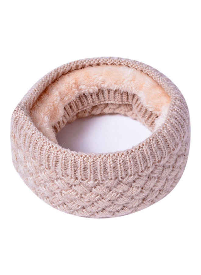 Knitted Collar Warm Neck Scarf Beige - Image 1
