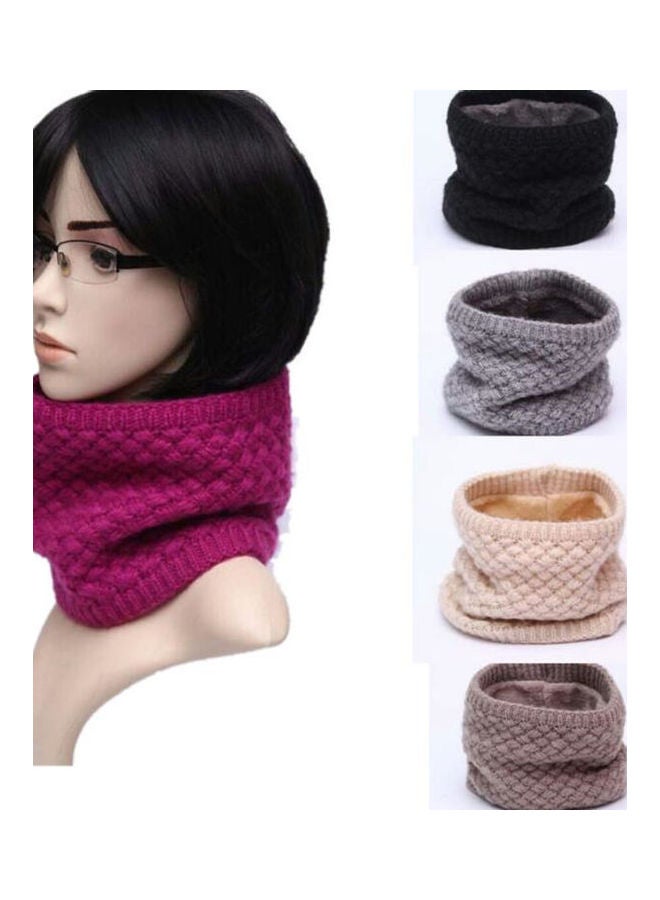 Knitted Collar Warm Neck Scarf Beige - Image 2