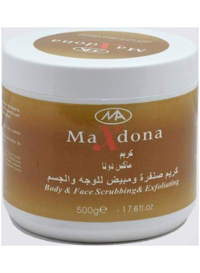 ماكسدونا - كريم ماكس دونا - كريم صنفرة ومبيض للوجه والجسم 500ملليلتر - Image 1