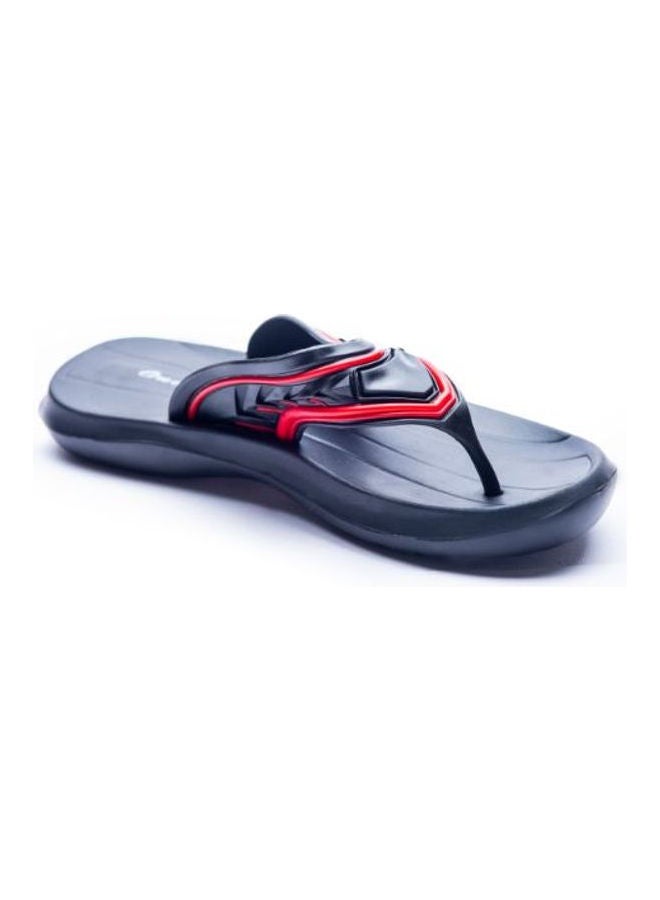 Onda - Milano Logo Printed Slip On Flip Flop Black/Red - Image 1