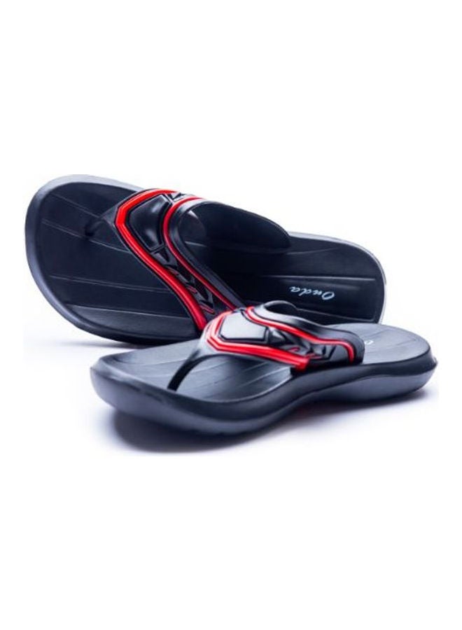 Onda - Milano Logo Printed Slip On Flip Flop Black/Red - Image 1