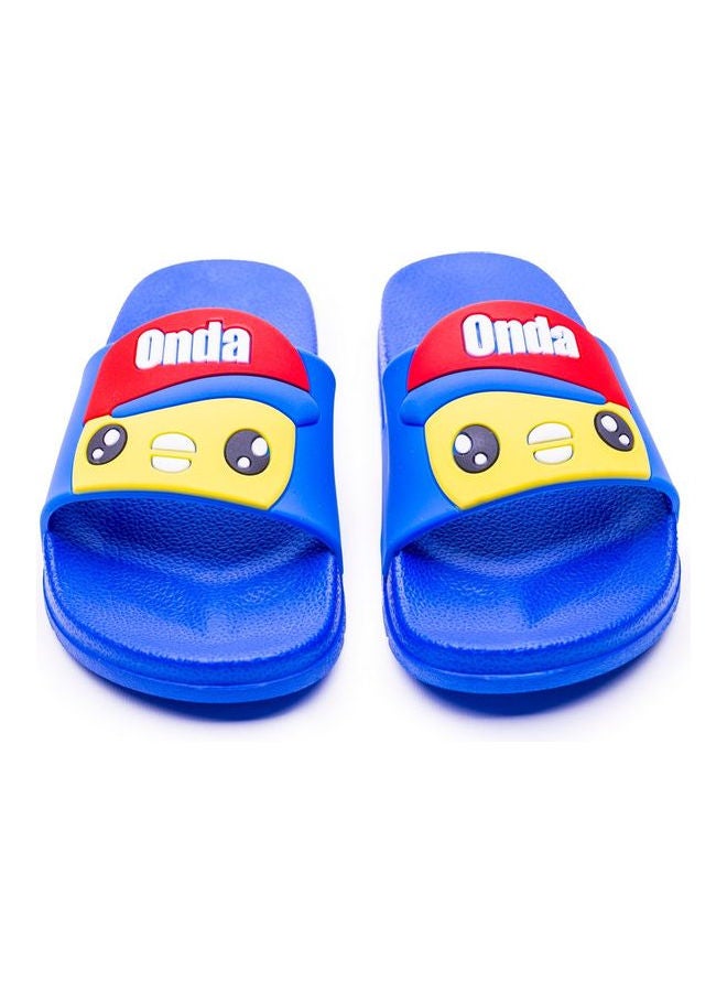 Onda - Disney 1 Logo Printed Slip On Slides Blue - Image 1