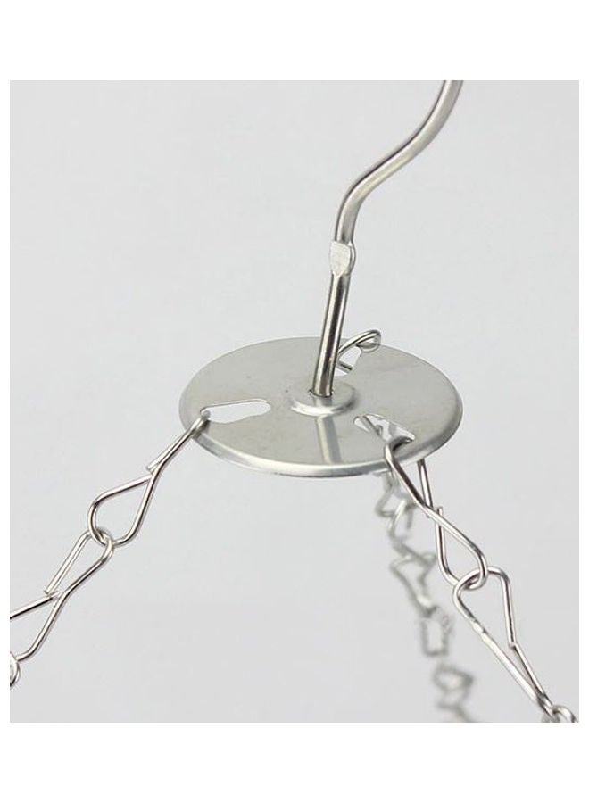 fashionhome Stainless Steel Round Shaped Clothes Hanger Silver 34.5cm - Image 3