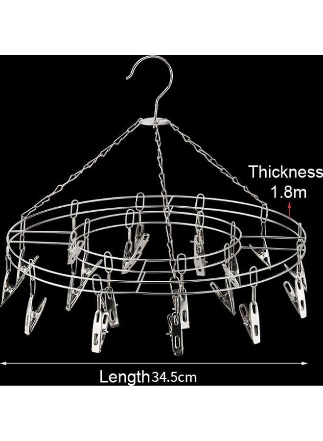 fashionhome Stainless Steel Round Shaped Clothes Hanger Silver 34.5cm - Image 4