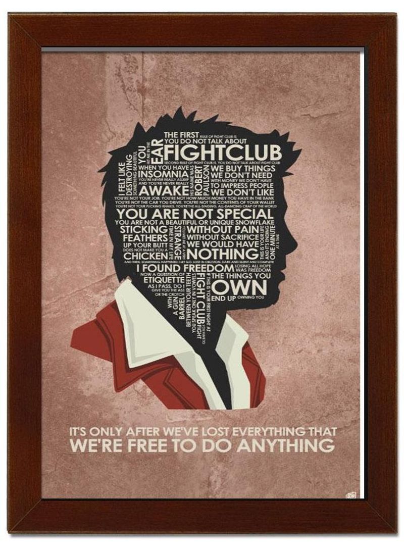 Fast Print Quotes Design Framed Vinyl Tableau Multicolour 24x32cm 