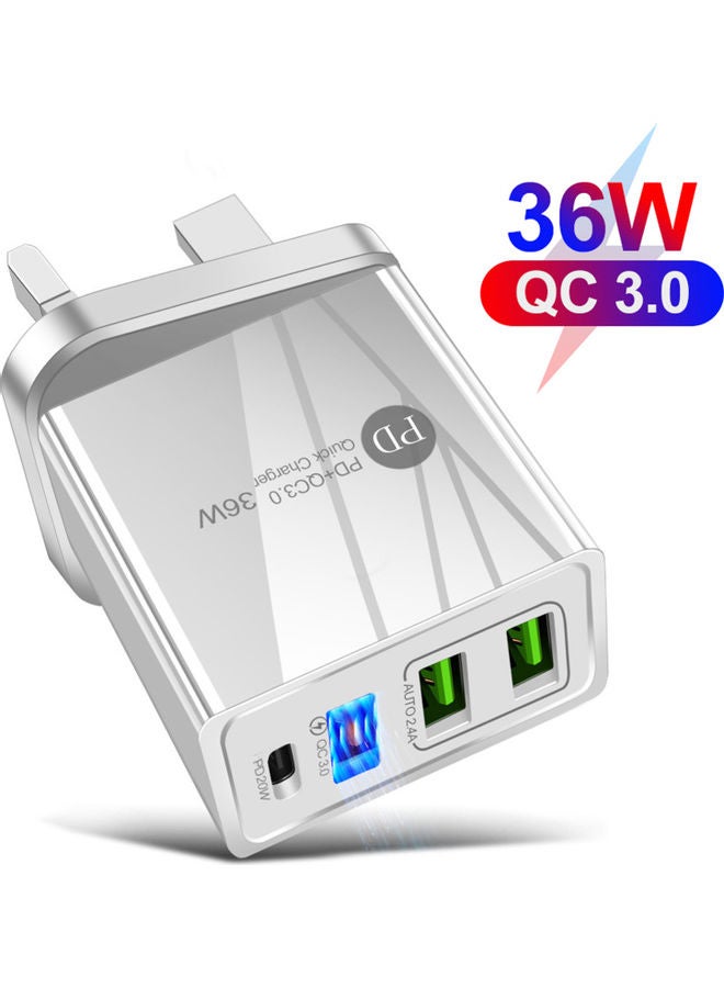 36W Fast Charging Adapter White - Image 2