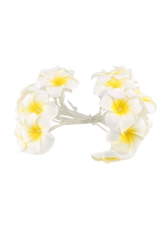 سلة سلسلة أضواء بمصابيح على شكل زهور أبيض 2متر - Image 1