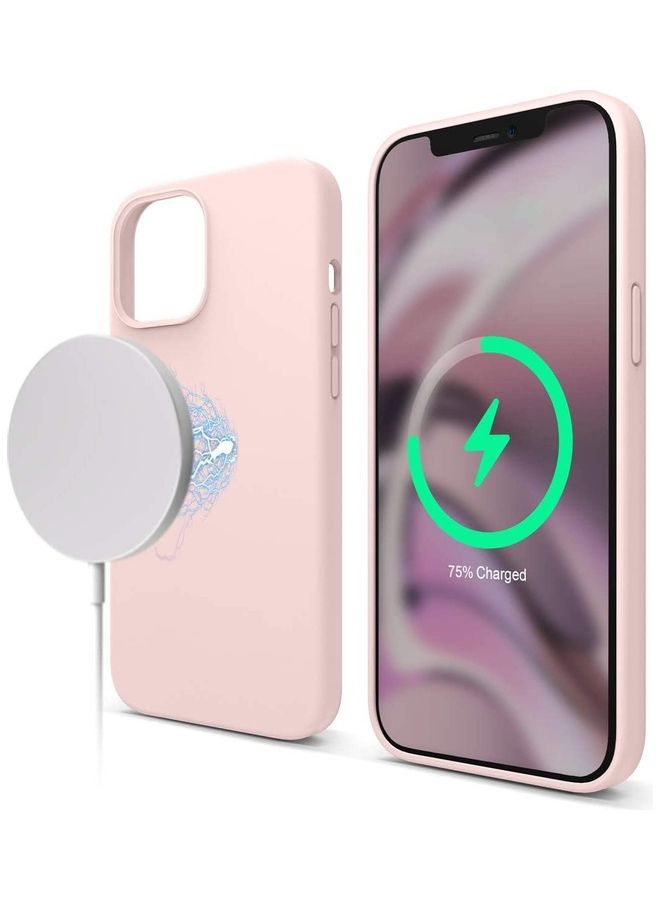 روك بو Magnetic Silicone Case Cover For iPhone 12pro max Pink  - Image 1