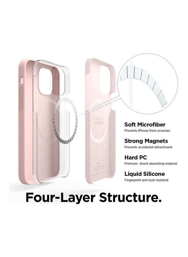 روك بو Magnetic Silicone Case Cover For iPhone 12pro max Pink  - Image 2
