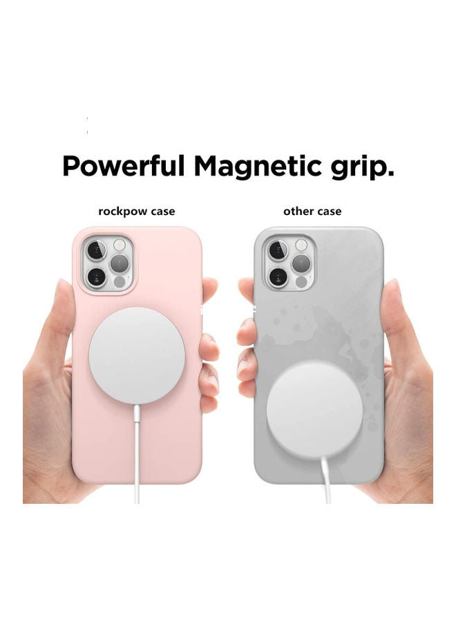 روك بو Magnetic Silicone Case Cover For iPhone 12pro max Pink  - Image 5