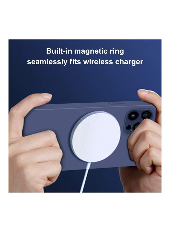 روك بو لاصقة حماية للشاشة وغطاء من السيليكون يدعم تقنية ماجسيف لهاتف آيفون 12 برو أزرق كحلي - Image 3