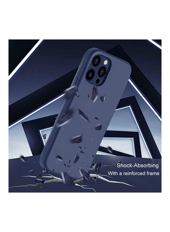 روك بو لاصقة حماية للشاشة وغطاء من السيليكون يدعم تقنية ماجسيف لهاتف آيفون 12 برو أزرق كحلي - Image 5