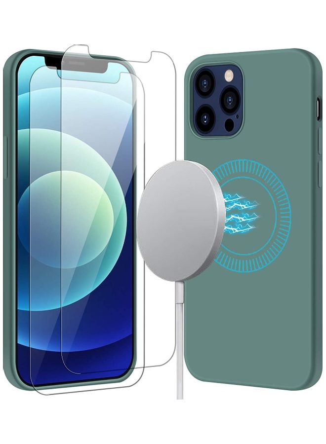 Rock Pow Protective Case Cover And Tempered Glass Screen Protector For iPhone 12 Pro With MagSafe green - Image 1