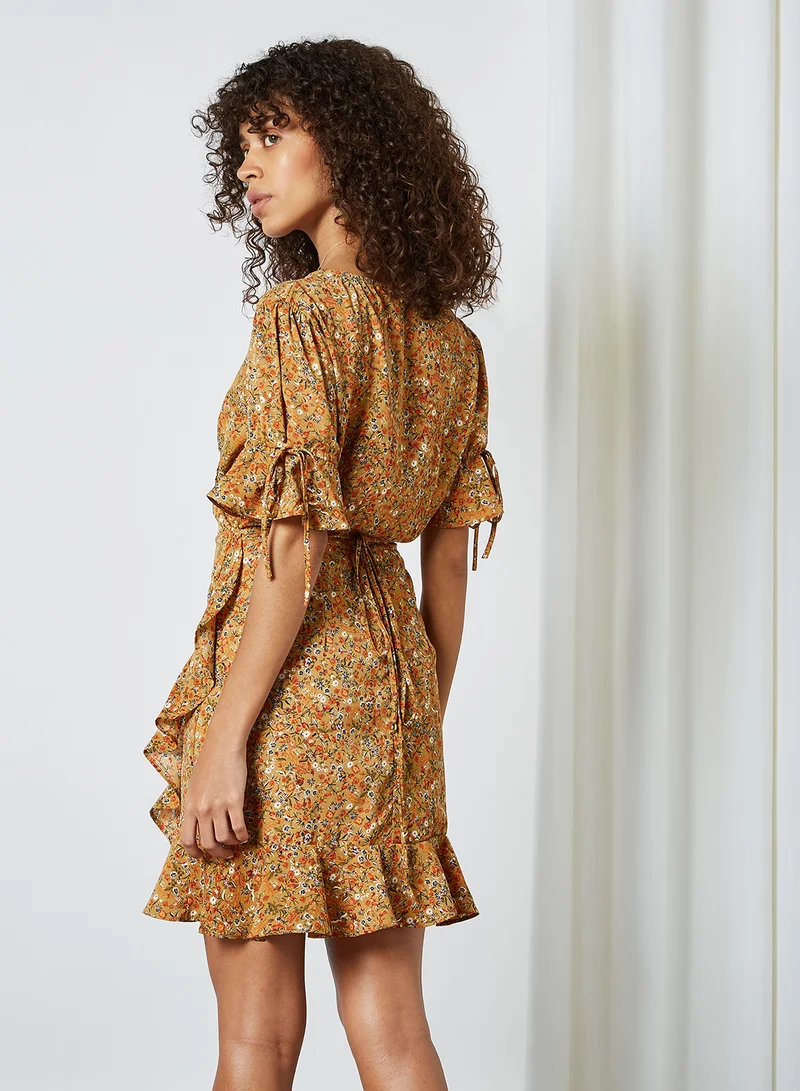 BRAVE SOUL Floral Pattern Wrap Dress Multi Print