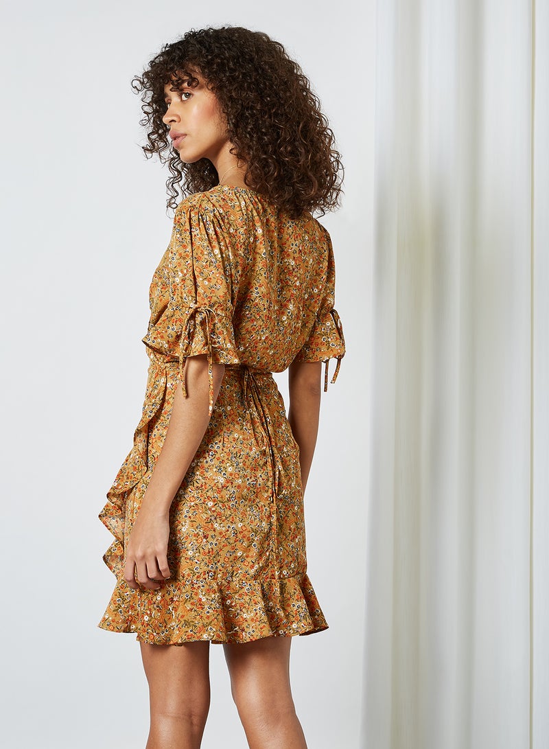 BRAVE SOUL - Floral Pattern Wrap Dress Multi Print - Image 1