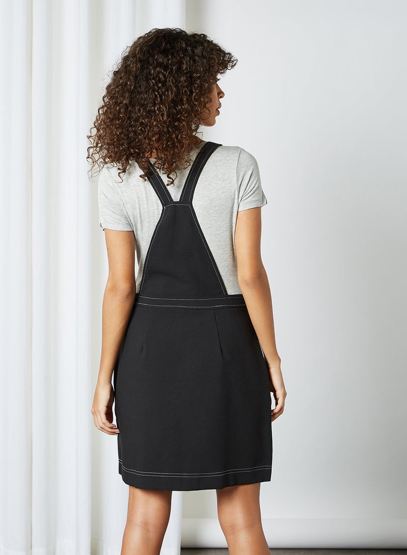 BRAVE SOUL Pinafore Mini Dress Black  - Image 2