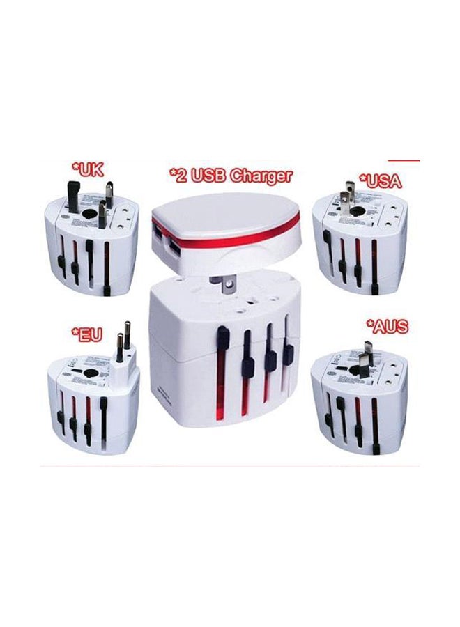 Toshionics Universal All-In-One Travel Power Plug Adapter With Dual USB Charging Port Black - Image 3