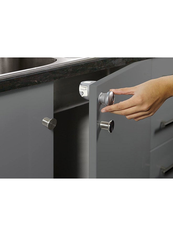 Safety 1st Magnetic Cupboard Lock, Pack Of 3 - Silver/White  - Image 4