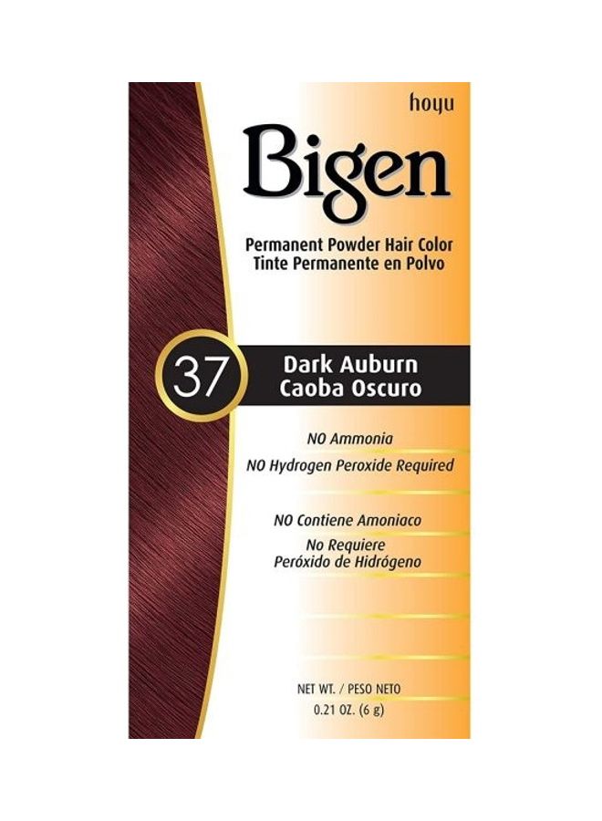 Bigen Permanent Powder Ammonia Free Hair Color Dark Auburn 37 6grams