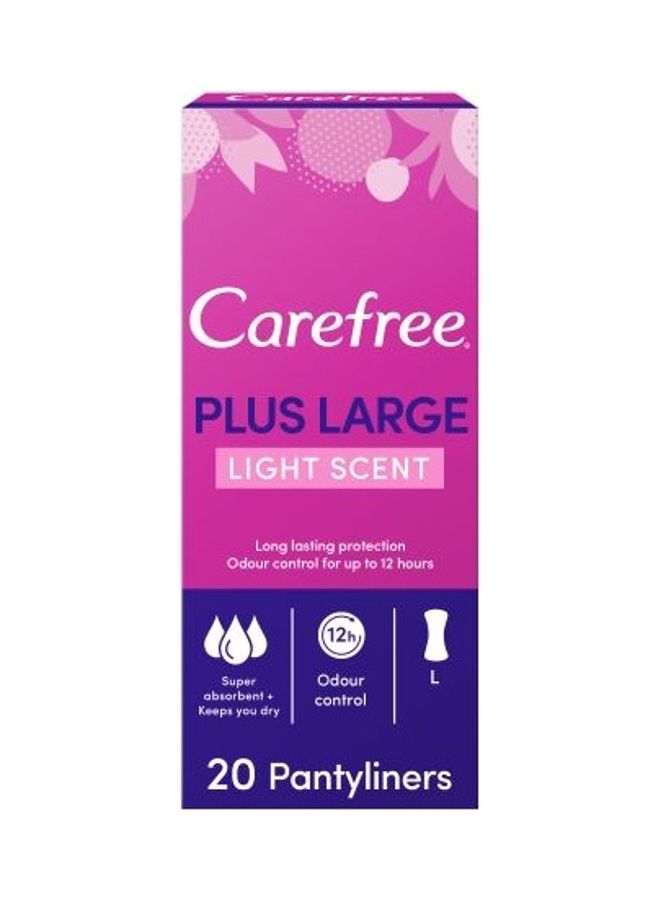 Carefree 20-Piece Plus Large Light Scent Panty Liners White 