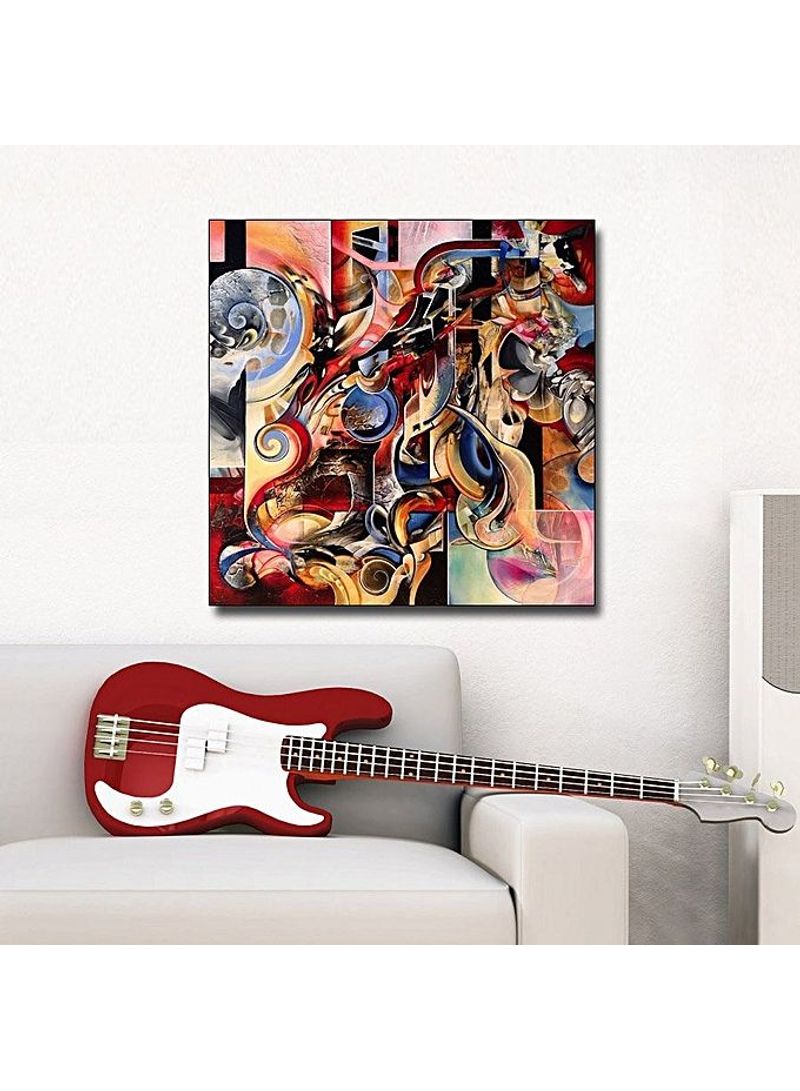 Contemporary Design Framed Vinyl Tableau Multicolor 24x24cm
