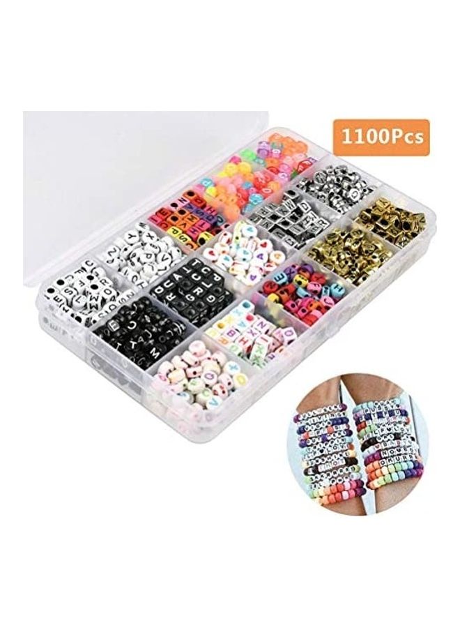 1100-Piece Acrylic Alphabet Letter Beads Set 7.05inch