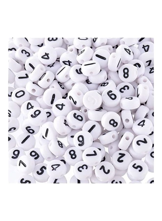 واي سي مجموعة خرزات أرقام مسطحة من الأكريليك المختلط مكونة من 500 قطعة 4بوصة