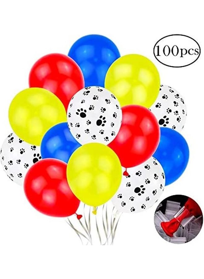 هولي مجموعة بالونات من اللاتكس بطبعة مخلب كلب مكونة من 100 قطعة 12بوصة
